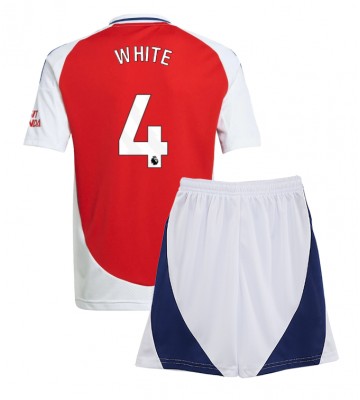 Arsenal Ben White #4 Primera Equipación Niños 2024-25 Manga Corta (+ Pantalones cortos)